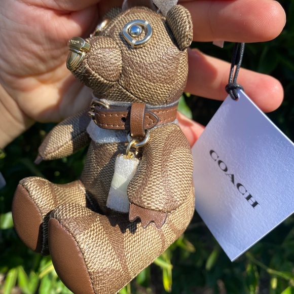 NWT  COACH signature Teddy bear Bag Charm bear - Picture 11 of 13